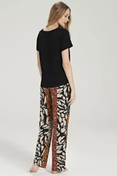 Kadın Karışık Desenli Yarım Kol Pijama Takımı thumbnail 5