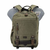 Ççs London 51565 Kanvas Laptop Sırt Çantası Haki - 3
