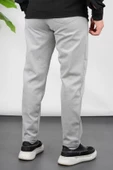 Erkek Double Paça Beli Lastikli Relax Fit Jogger Pantolon Gri Edw036 - 3