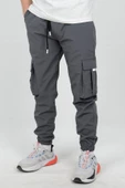 Erkek Slim Fit Cepli Beli ve Paçası Lastikli İnce Spor Pantolon Antrasit Edw071 - 1