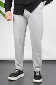 Erkek Double Paça Beli Lastikli Relax Fit Jogger Pantolon Gri Edw036 - 2