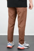 Erkek Slim Fit Beli Lastikli Double Paça Jogger Pantolon Kahverengi Edw073 - 3