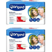 Canped Belbantlı Polietilen Hasta Bezi Büyük Boy(L) 30 lu 2 Paket 60 Adet - 1