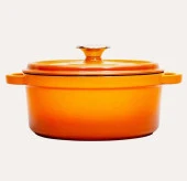 Sürel Degrade Turuncu 28cm Yuvarlak Derin Demir Döküm Tencere - 2