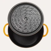 Sürel Degrade Turuncu 28cm Yuvarlak Derin Demir Döküm Tencere - 3