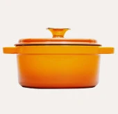 Sürel Degrade Turuncu 20cm Yuvarlak Derin Demir Döküm Tencere - 2