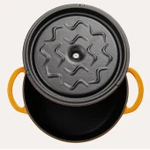 Sürel Degrade Turuncu 20cm Yuvarlak Derin Demir Döküm Tencere - 3