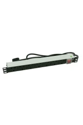 1U 19" 7 Soket UK Tipi Aleminyum On-Off Anahtarlı PDU 1,5mt - 1