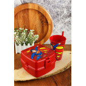 Süperman İki Katlı Beslenme Kutusu+Pipetli Bardak 400 ml. - 1