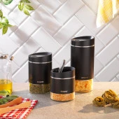 Schafer Silver Touch 3 Boy Kavanoz Seti-Siyah - 1