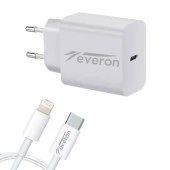 İphone İpad 25W Hızlı Şarj Cihazı Type-C to Lightning Kablolu Everon EVR002 - 1