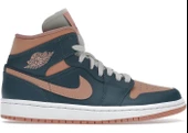 Air Jordan 1 Mid Dark Teal Green BQ6472-308 Kadın Spor Ayakkabı - 1