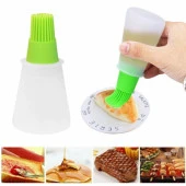 Yumurta-Yağ-Sos Fırçası Hazneli Silikon Yağdanlık Şeffaf Yağ Fırça - 2