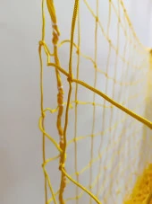 Futbol Kale Filesi 2,5 mm Kord İpi Sarı 7,32*2,44*2,0 m - 2