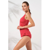 Kruvaze Formlu Tankini Takım Kırmızı - 3