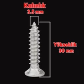 Sunta Vidası 3.5x30 Mm Paket 1000 Adet Sivri Uçlu Ahşap Tahta Ağaç Mobilya Ayak Kulp Vidası thumbnail 2