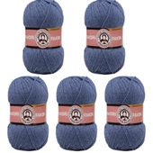 Ören Bayan Favori Örgü İpi - Mavi - 5'Li Paket - ( Renk Kodu : 138 ) - 1