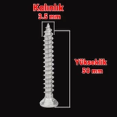Sunta Vidası 3.5x50 Mm Paket 500 Adet Sivri Uçlu Ahşap Tahta Ağaç Mobilya Ayak Kulp Vidası thumbnail 2