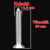 Sunta Vidası 4.5x50 Mm Paket 200 Adet Sivri Uçlu Ahşap Tahta Ağaç Mobilya Ayak Kulp Vidası - 2