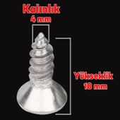 Sunta Vidası 4x18 Mm Paket 1000 Adet Sivri Uçlu Ahşap Tahta Ağaç Mobilya Ayak Kulp Vidası thumbnail 2