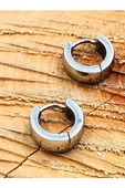 316 L Çelik Gümüş Renk  Halka  Unısex Küpe Çap 1 cm - 1