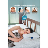 MegaLüks Boyun Fıtığı Boyun Düzleşmesi İçin Mega Boy Ortopedik Visco Yastık 59x39x15cm - 3