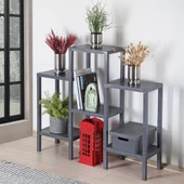 Mithra Life 6 Katlı Plastik Gri Banyo Mutfak Rafı MIT1046 - 2