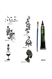 Zarif Kadınlar Hint Kınasıyla Geçici Dövme Yapma Seti thumbnail 1