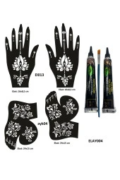 Lotus Model El ve Ayak Kına Kalıpları 2 Tüp Kına ve Fırça Hediyeli thumbnail 1