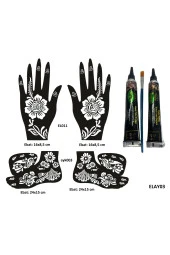 Karanfil Model El ve Ayak Kına Kalıpları 2 Tüp Kına ve Fırça Hediyeli - 1