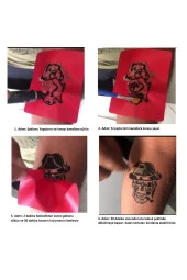 Papatya Deseni 2 Adet Ayak Kalıbı ve Siyah Hint Kınası Geçici Dövme Yapma Seti - 2