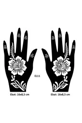 Karanfil Desenler El Üstü 2 Adet Kına Kalıbı Kınasız Sadece Desen - 1