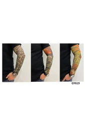 Giyilebilir Dövme 3 Çift 6 Adet Kol Çorap Dövmesi Sleeve tattoo Set1 - 2