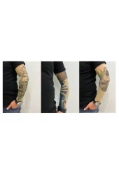 Giyilebilir Dövme 3 Çift 6 Adet Kol Çorap Dövmesi Sleeve tattoo Set3 thumbnail 2