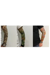 Giyilebilir Dövme 3 Çift 6 Adet Kol Çorap Dövmesi Sleeve tattoo Set5 thumbnail 2
