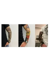 Giyilebilir Dövme 3 Çift 6 Adet Kol Çorap Dövmesi Sleeve tattoo Set7 thumbnail 2