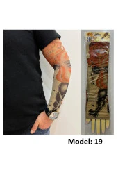 Giyilebilir Dövme 3 Çift 6 Adet Kol Çorap Dövmesi Sleeve tattoo Set13 thumbnail 2