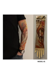 Giyilebilir Dövme 3 Çift 6 Adet Kol Çorap Dövmesi Sleeve tattoo Set17 - 2
