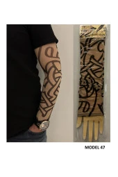Giyilebilir Dövme 3 Çift 6 Adet Kol Çorap Dövmesi Sleeve tattoo Set17 - 3