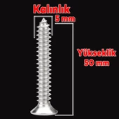 Sunta Vidası 5x50 Mm Paket 200 Adet Sivri Uçlu Ahşap Tahta Ağaç Mobilya Ayak Kulp Vidası - 2