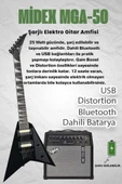 Maxword DG-28BK-50AMP V Kasa Gül Klavye 2x Zebra Humbucker Manyetik 50W Amfili Elektro Gitar thumbnail 2