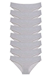 8 adet Süper Eko Set Likralı Kadın Slip Külot Gri thumbnail 1