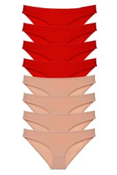 8 adet Süper Eko Set Likralı Kadın Slip Külot thumbnail 1