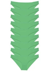 9 adet Süper Eko Set Likralı Kadın Slip Külot Yeşil thumbnail 1