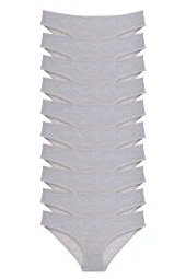 10 adet Süper Eko Set Likralı Kadın Slip Külot Gri - 1