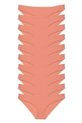 10 adet Süper Eko Set Likralı Kadın Slip Külot Pudra - 1