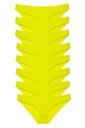 8 adet Süper Eko Set Likralı Kadın Slip Külot Sarı thumbnail 1