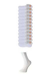 Beyaz Erkek Babet Çorap 12 çift - 1