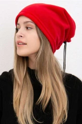 Polar Unisex İpli Bere ve Boyunluk Kırmızı - 5