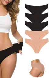 5 Adet Kadın Dikişsiz Lazer Kesim Esnek İz yapmayan Külot S2 thumbnail 1